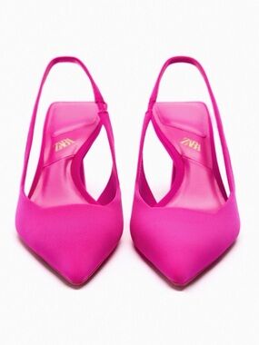 Pink sling back heels